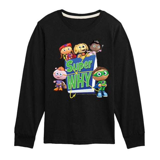 تي شيرت جرافيكي بأكمام طويلة من Super Why - للأولاد - Whyatt And Friends