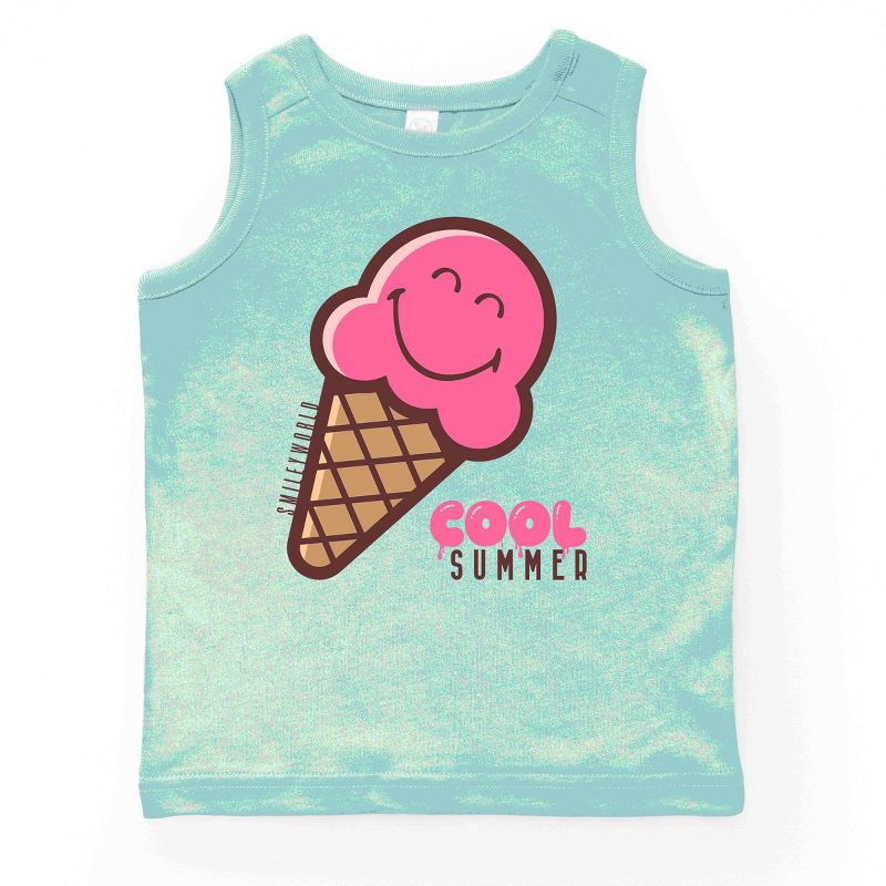 بلوزة بدون أكمام للشباب وردية اللون من متجر جونيبر سمايلي وورلد بتصميم آيس كريم صيفي رائع