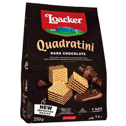 Loacker Quadratini Dark Chocolate 125 gm (4.41 OZ)