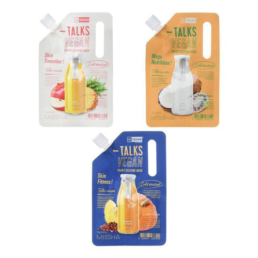 MISSHA, Talks Vegan Squeeze Pocket Sleeping Pack - 3 Types