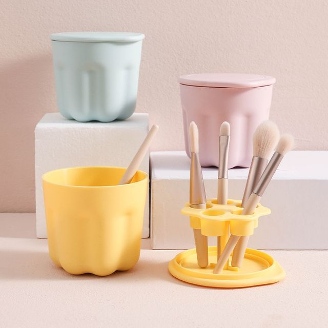 Fondes, Plastic Makeup Brush Cleaning Bowl with Drying Rack
