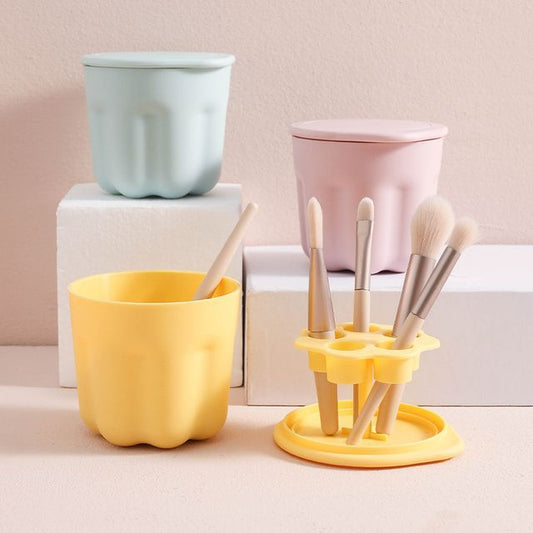 Fondes, Plastic Makeup Brush Cleaning Bowl with Drying Rack