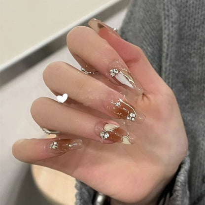 Candyvina, Embellished Print Faux Nail Tips