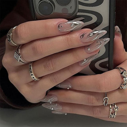 Candyvina, Rhinestone Fire Press On Nails