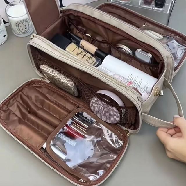 Buttermilk, Large Capacity Cosmetic Makeup Bag