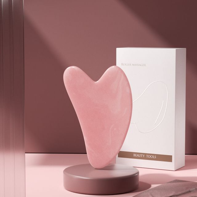 Gua Sha Scraper - Pink - One Size
