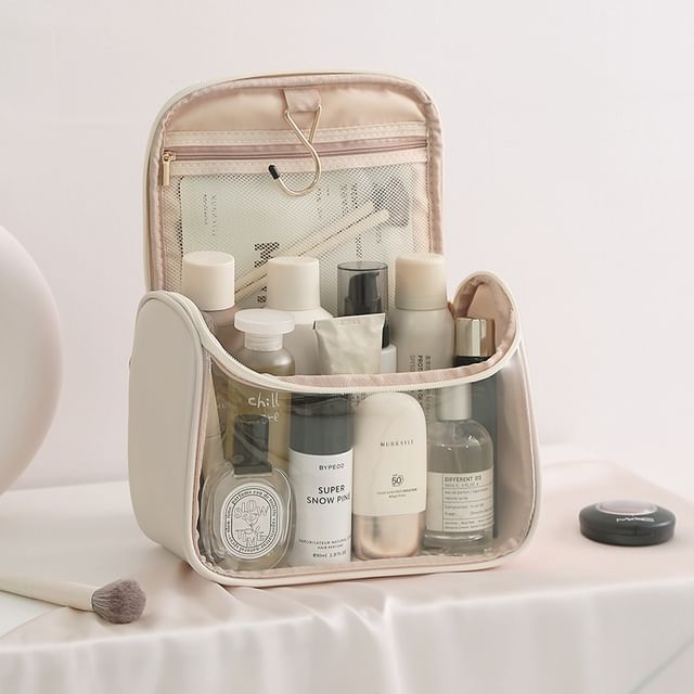 Epoch, Transparent Panel Makeup Bag Travel Toiletry Bag