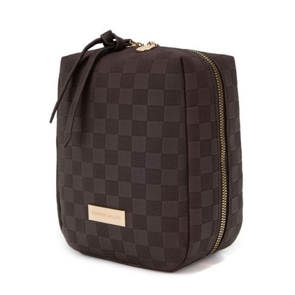 Choyu, Plaid Faux Leather Travel Makeup Bag
