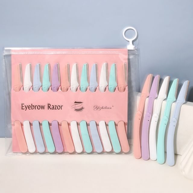 8630 - Set of 12 Pcs - Pink & Purple & Blue - One Size