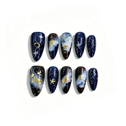 1888 - Star & Moon - Dark Blue - L