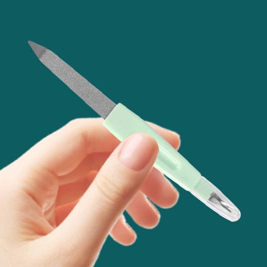 Choyu, Stainless Steel Nail File with Cuticle Pusher
