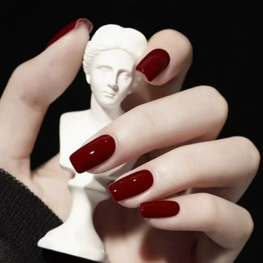 D674 - With Glue - Wine Red - One Size