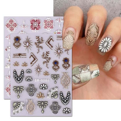 dainlili, Embossed Nail Art Stickers (Various Designs)
