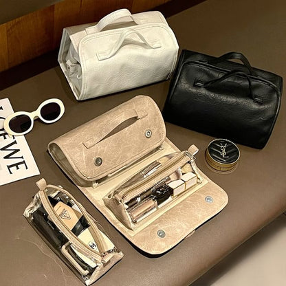 Intimo, Transparent PVC Faux Leather Rolling Travel Makeup Bag
