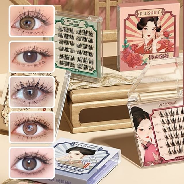 Mogugu, Natural Wispy Cluster Glue-Free False Eyelashes