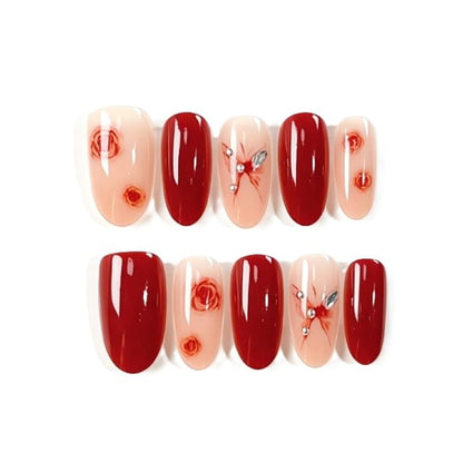 S127 - Long Packing Edition - Set Of 30 Pcs - Almond & Red - XS & S & M