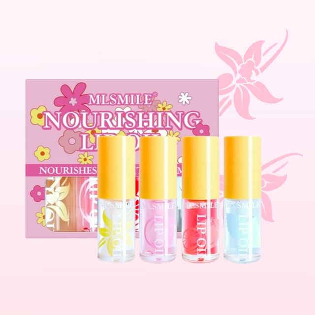 MLSMILE, Set of 4: Vitamin E Nourishing Lip Oil Set