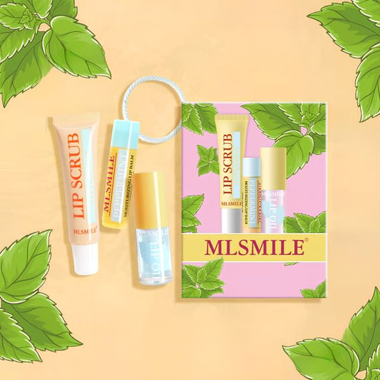 MLSMILE, Set of 4: Lip Care & Hair Elastic Gift Set - Peppermint
