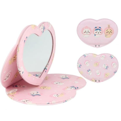 SHOBIDO, Chiikawa Heart Shaped Fabric Travel Mirror