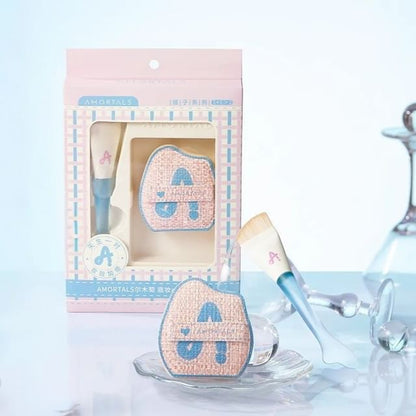 AMORTALS, Fishtail Foundation Brush & Powder Puff Set
