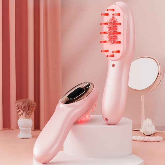 HOMTEC, USB Rechargeable Light Therapy Hair Oil Applicator Massage Brush