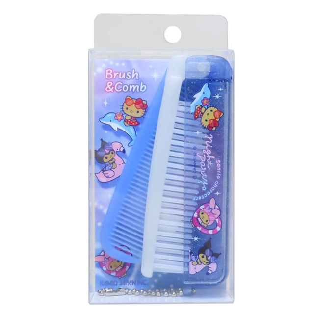 Kamio Japan, Sanrio Characters Sunburn Night Party Series Foldable Hair Brush & Comb