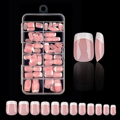 Fainie, French Style Square Press On Nails