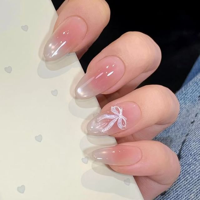 Pristella, Bow Gradient Almond Press On Nail