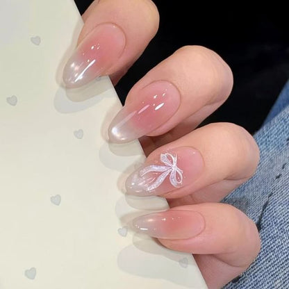 Pristella, Bow Gradient Almond Press On Nail