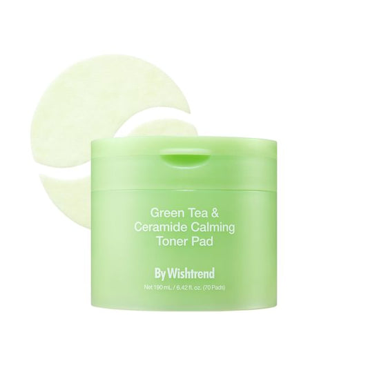 By Wishtrend, Green Tea & Ceramide Calming Toner Pad