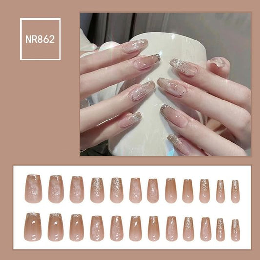 Aucucci, Glitter Tapered Square Press On Nail