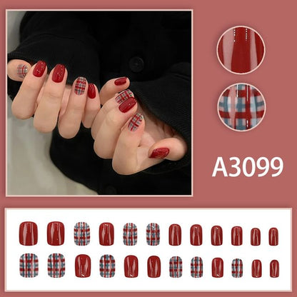 Aucucci, Plaid Squoval Press On Nail
