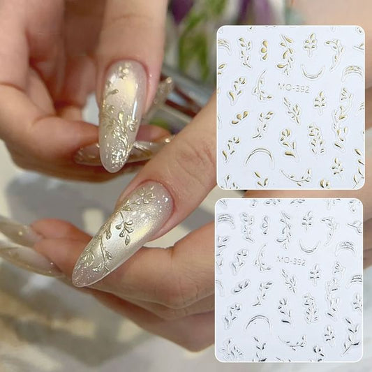 Aucucci, Branches Metallic Nail Art Stickers