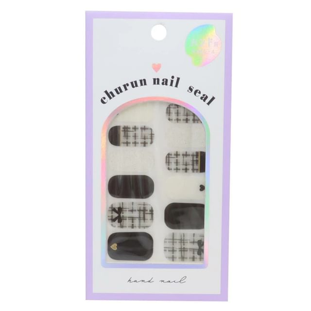 Kamio Japan, Black & White Checker Nail Art Sticker