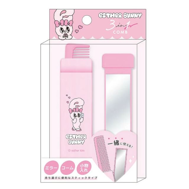 CRUX, Esther Bunny Ribbon Bunny Hair Comb & Mirror Set
