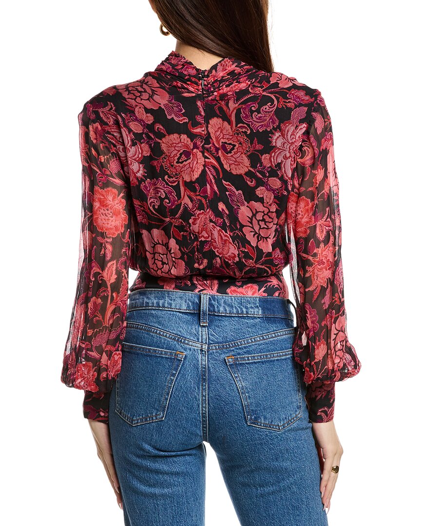 crimson cowled bodysuit