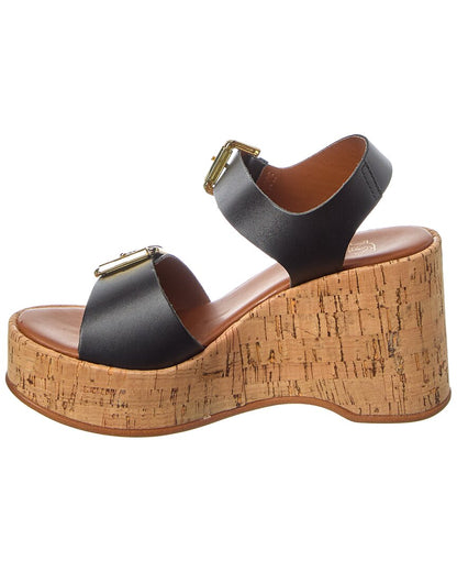 kamia leather wedge sandal