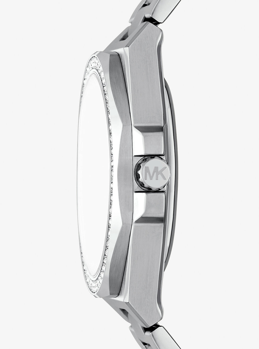 oversized callum pavé silver-tone watch
