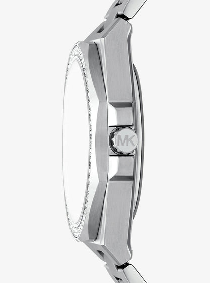 oversized callum pavé silver-tone watch
