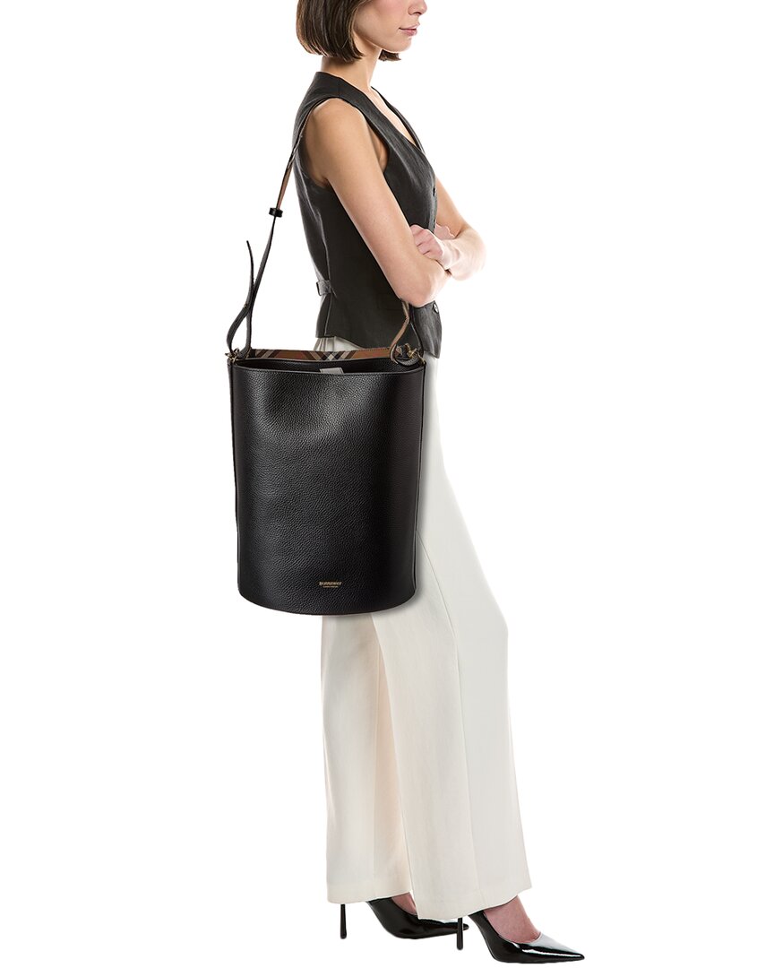 logo medium leather bucket bag