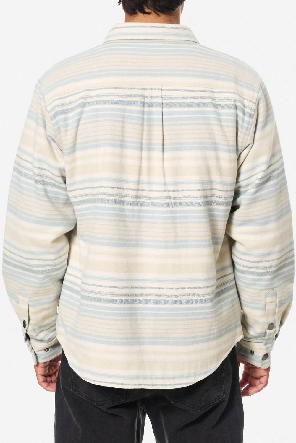 harold stripe jacket in dusty blue