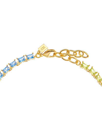 18k plated cz statement necklace