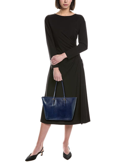 penny croc-embossed leather tote