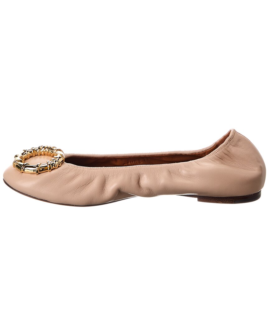avec melodie leather ballerina flat