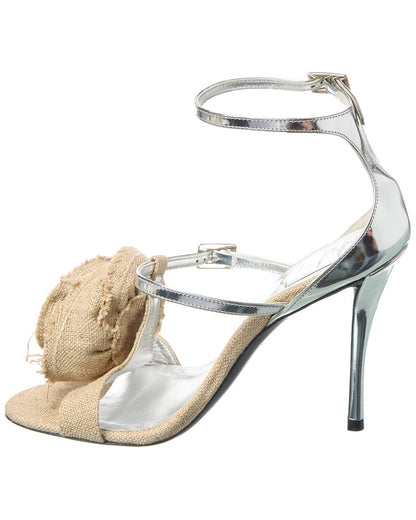 burlap & leather sandal