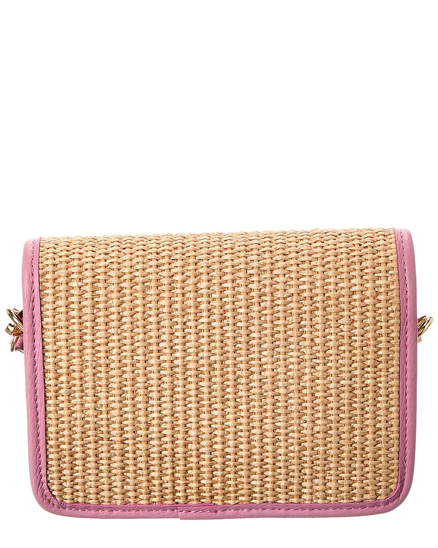 eva straw & leather crossbody