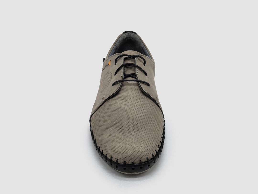 men's stitched leather shoes in grey