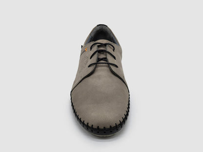 men's stitched leather shoes in grey