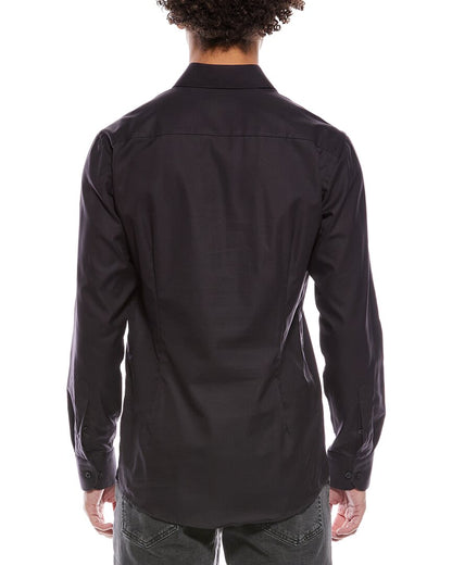 semi-solid signature dobby slim fit shirt