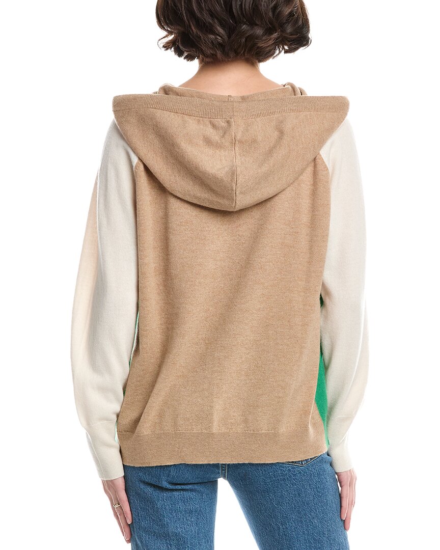 contrast wool & cashmere-blend hoodie